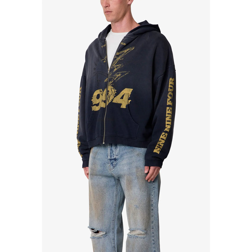 Mnml Quiet Zip up Hoodie - Washed Black
