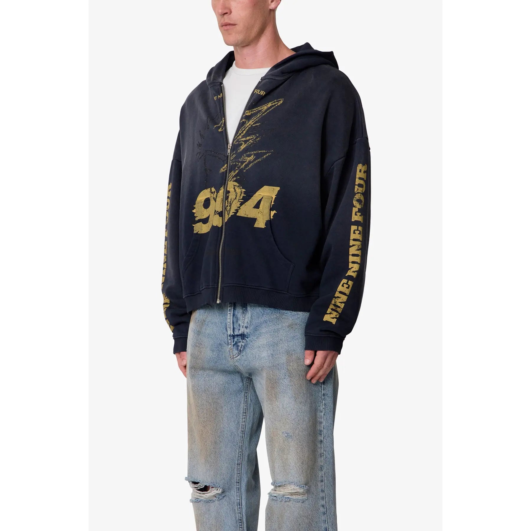 Mnml Quiet Zip up Hoodie - Washed Black