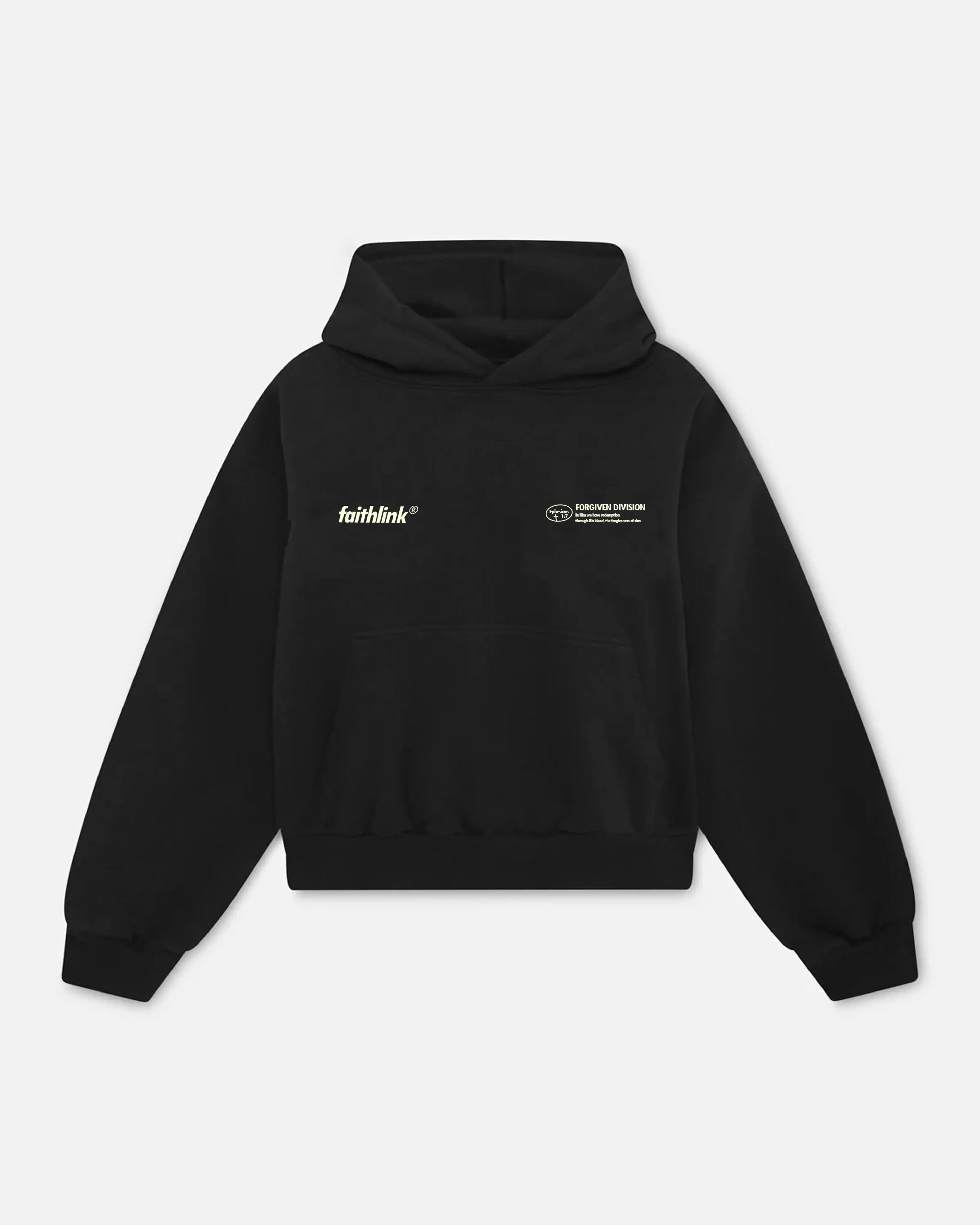 Faith Link Co. - Forgiven Hoodie - 100% Premium Cotton, Message-Driven and Scripture-Based Design (Ephesians 1:7)