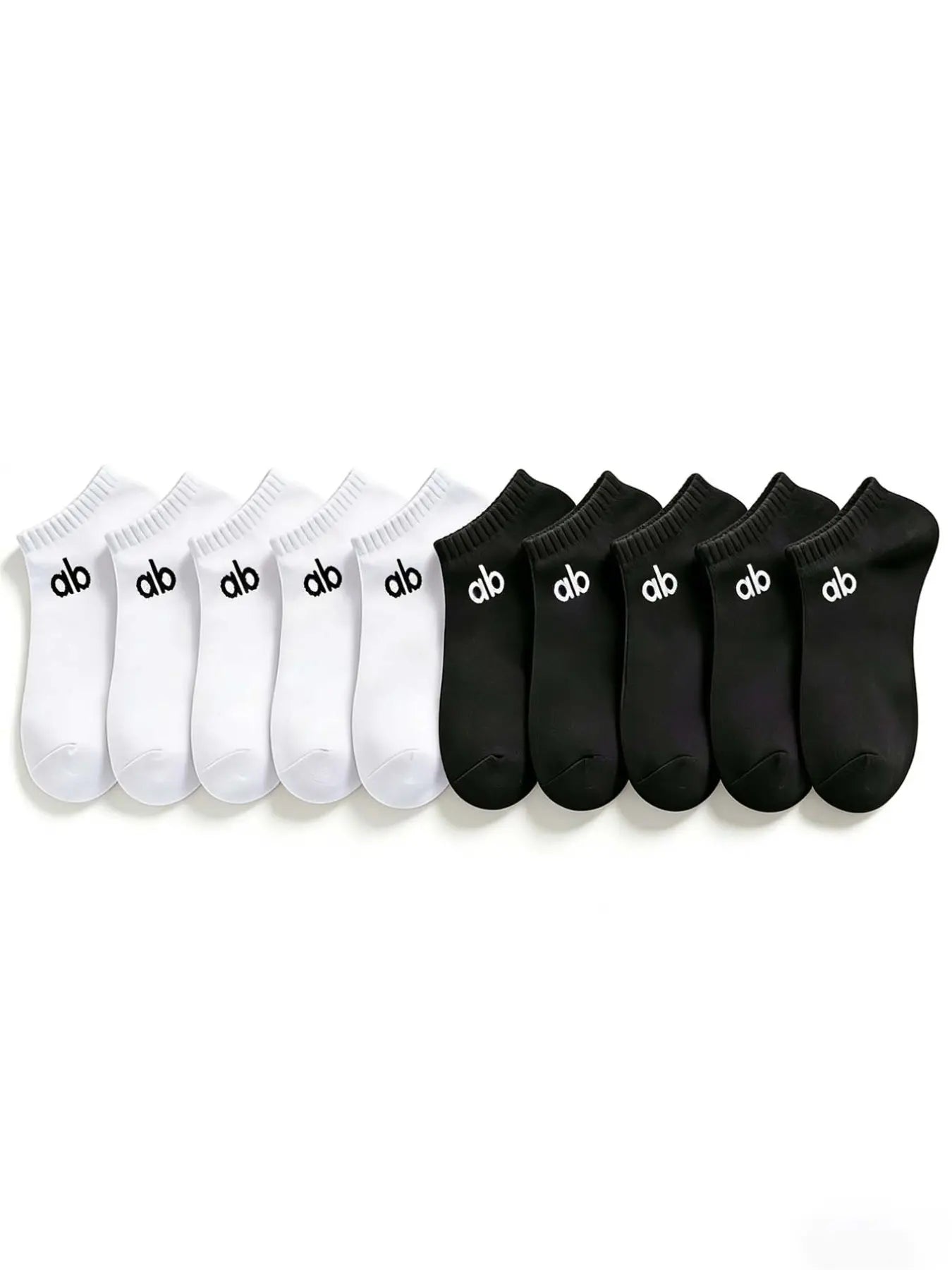 10 Pairs Unisex Letter Solid Color Ankle Socks, Comfortable Soft Breathable Casual Boat Socks for Spring Summer Daily Wear, Breathable Comfy Socks