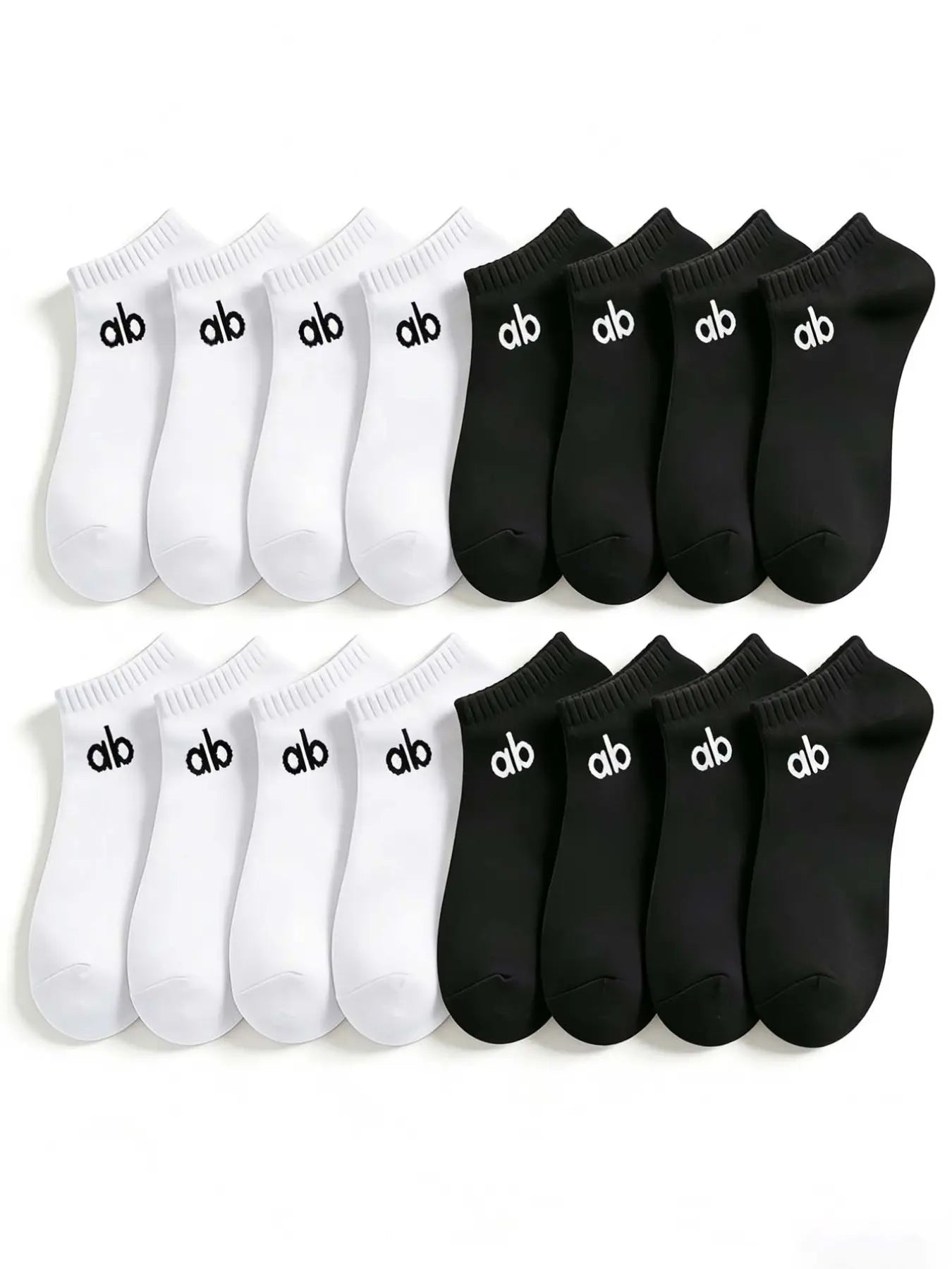 10 Pairs Unisex Letter Solid Color Ankle Socks, Comfortable Soft Breathable Casual Boat Socks for Spring Summer Daily Wear, Breathable Comfy Socks