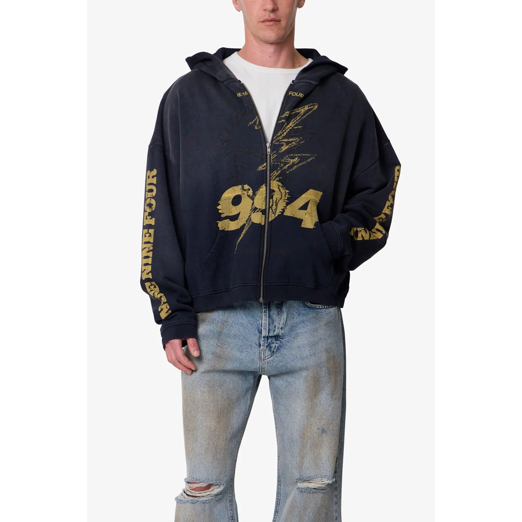 Mnml Quiet Zip up Hoodie - Washed Black