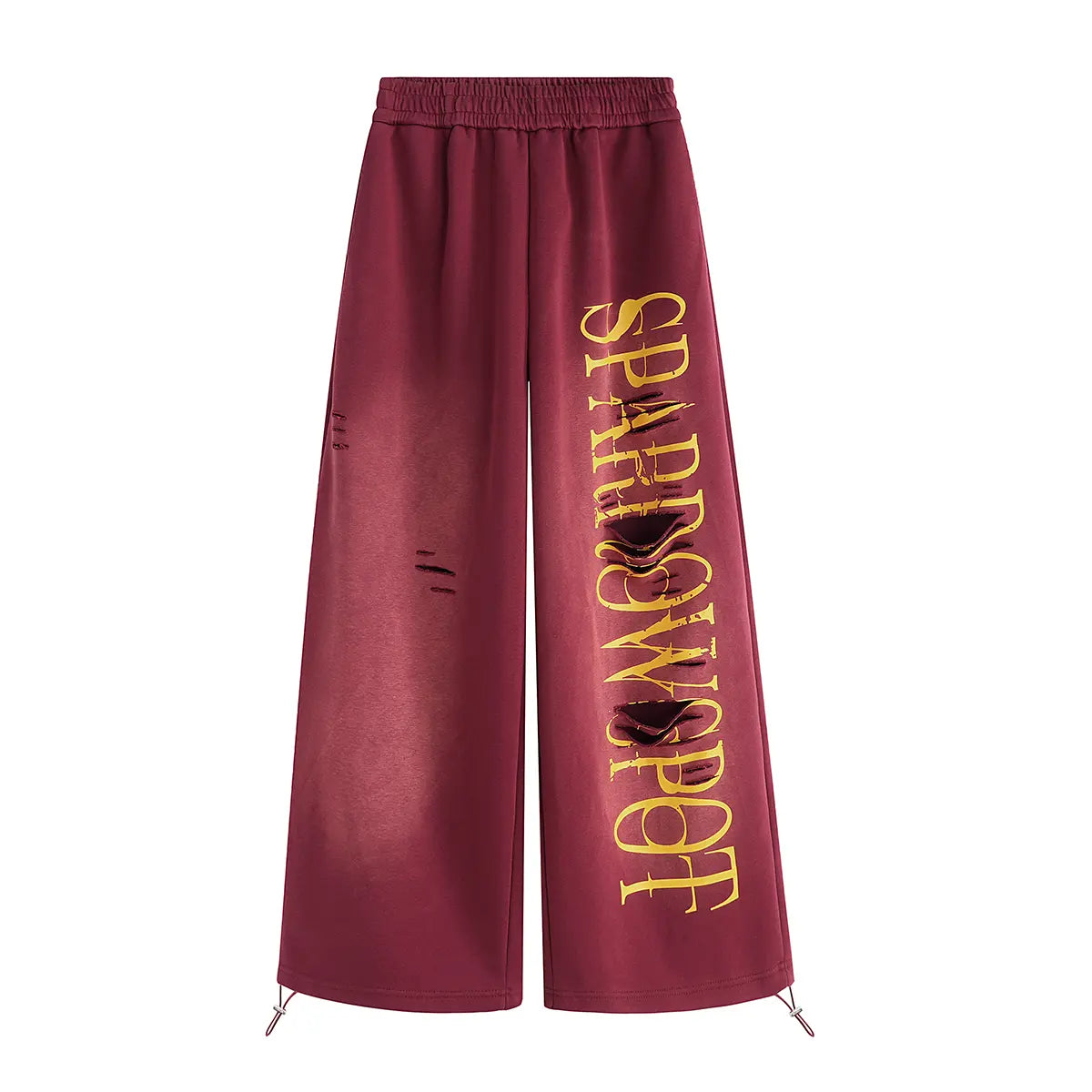 FDR Distressed Washed Wide Leg Sweatpants for Women & Men, Baggy Drawstring Cuff Pants with Letter Print, Vintage Faded Wash Streetwear Joggers Everyday Casual Pant Summerwins