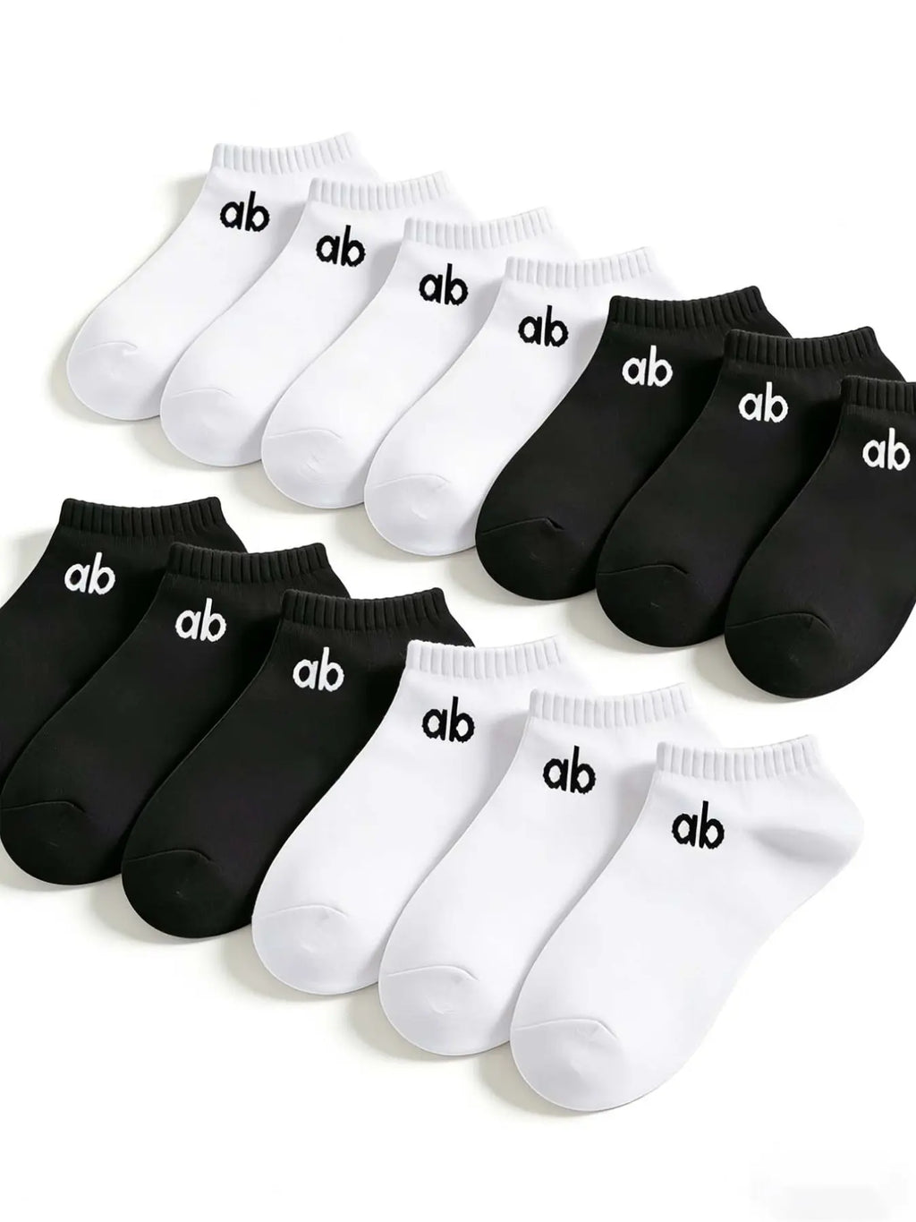 10 Pairs Unisex Letter Solid Color Ankle Socks, Comfortable Soft Breathable Casual Boat Socks for Spring Summer Daily Wear, Breathable Comfy Socks