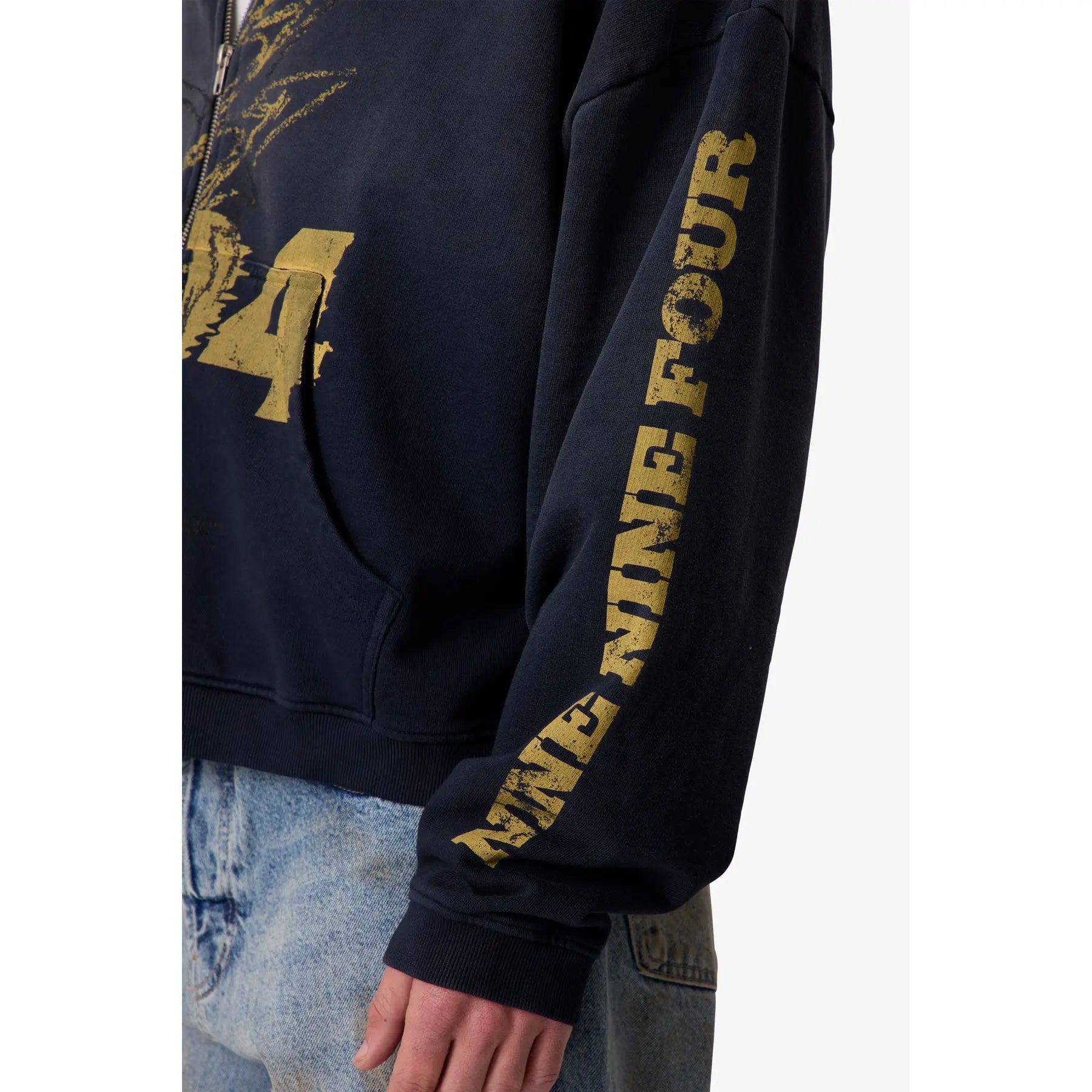 Mnml Quiet Zip up Hoodie - Washed Black