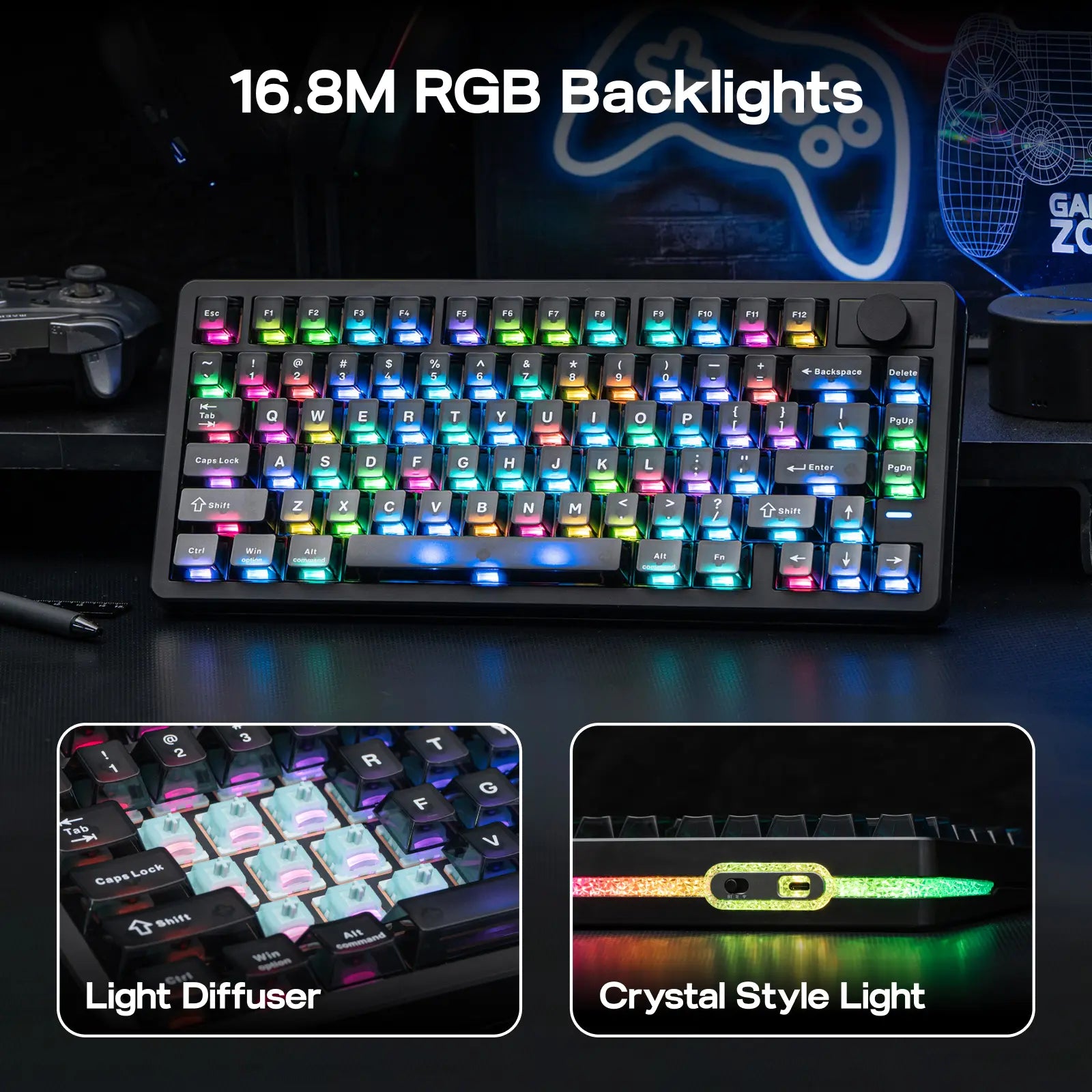 EPOMAKER HE75 V2 Hall Effect Gaming Keyboard, 8K Polling & 0.1Ms, 8000Mah & 2.4Ghz/Bt, Hot Swap Key & Knob, 0.005Mm Adjustable Actuation, Rapid Triggering, Creamy & Thocky