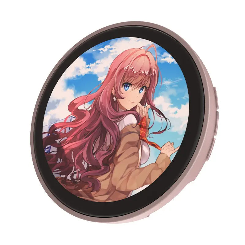 Digital Anime Badge, 1.85-Inch Retina HD Touchscreen, 360×360 Resolution, Peer-To-Peer Wireless Sharing, Customizable Gif/Video Display, Electronic Pin for Anime Conventions, Concerts, Sports Games, Holiday Gifts