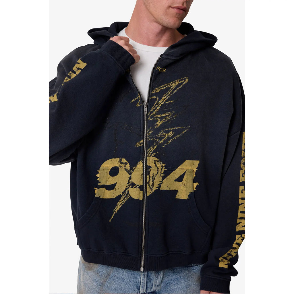 Mnml Quiet Zip up Hoodie - Washed Black