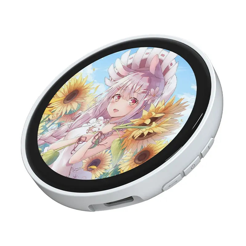Digital Anime Badge, 1.85-Inch Retina HD Touchscreen, 360×360 Resolution, Peer-To-Peer Wireless Sharing, Customizable Gif/Video Display, Electronic Pin for Anime Conventions, Concerts, Sports Games, Holiday Gifts
