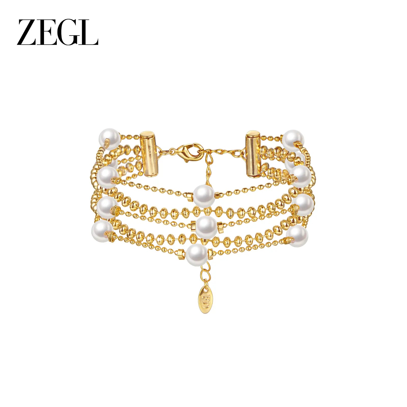 ZEGL 14K Gold Layering Bracelet & Necklace Set (Women'S) — Gold-Plated Textured Chain with Micro-Set Crystal Pendant; a Lucky Talisman and Stylish Gift for 2026 Trends