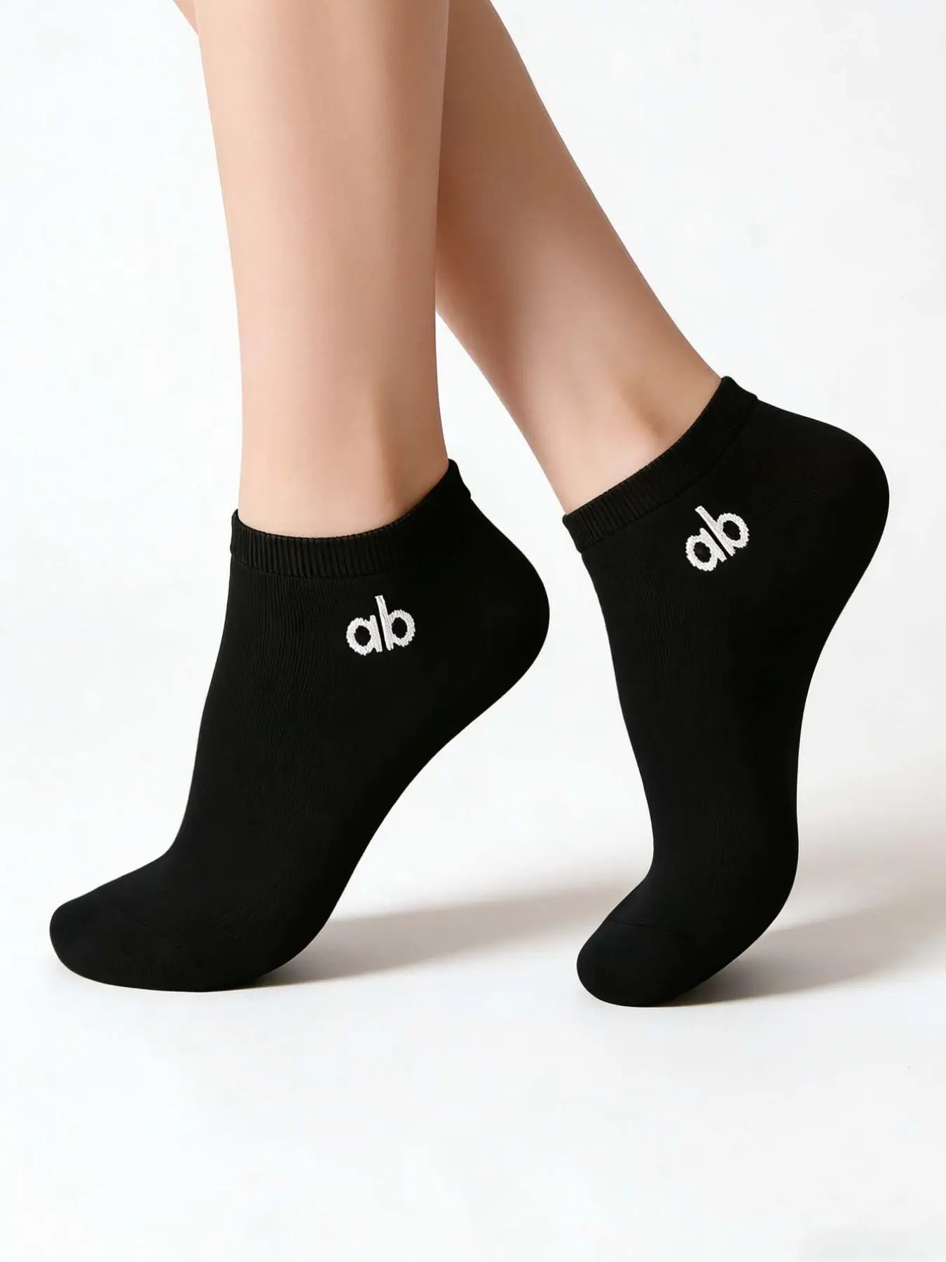 10 Pairs Unisex Letter Solid Color Ankle Socks, Comfortable Soft Breathable Casual Boat Socks for Spring Summer Daily Wear, Breathable Comfy Socks
