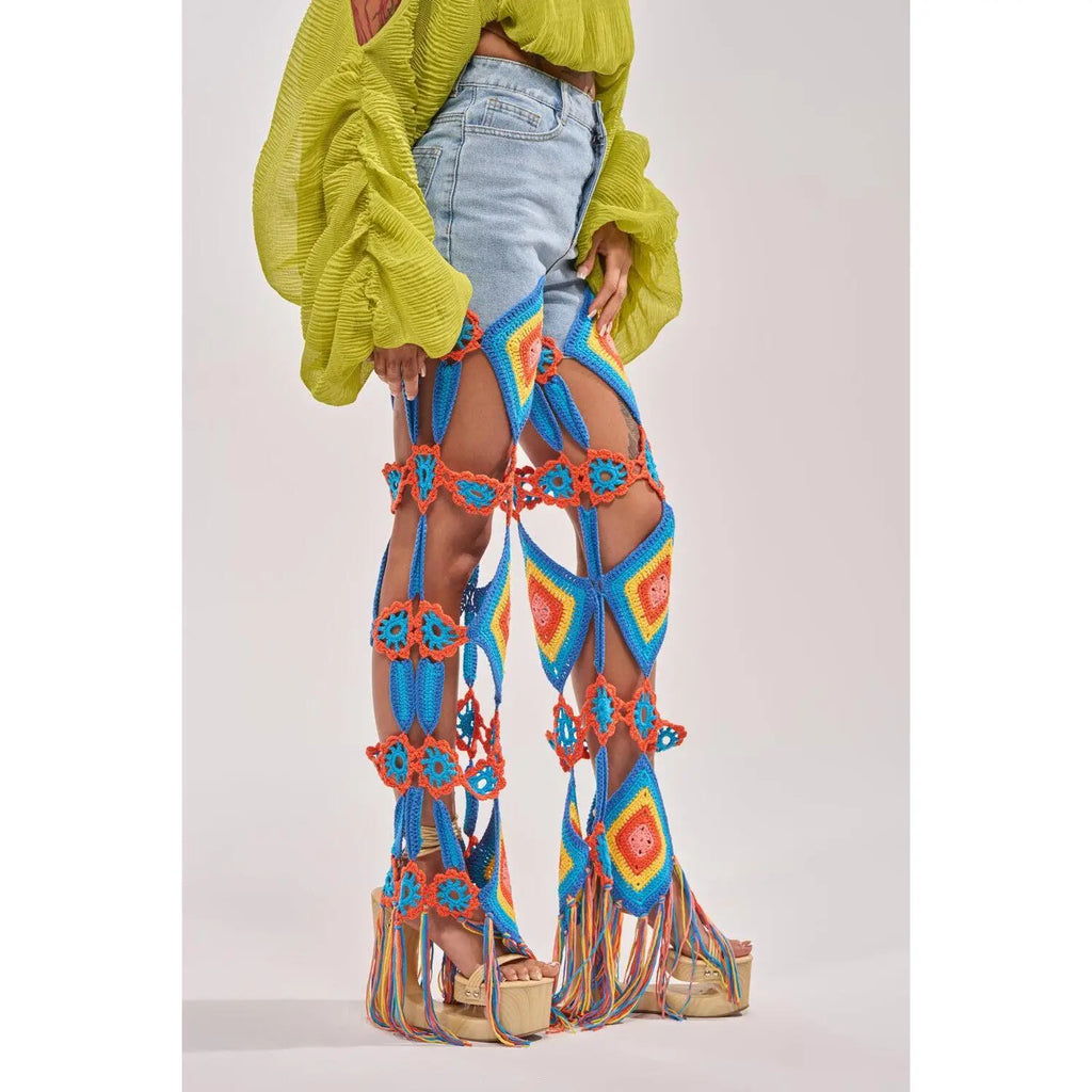 OUT of OFFICE CROCHET DENIM JEANS