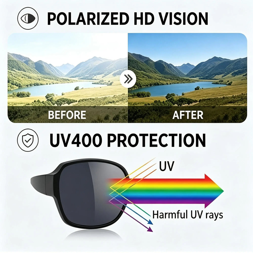 Retro Over-Glasses Sunglasses 2 Pack, Oversized Fit-Over Shades for Men Women, Wear Alone or over Prescription Glasses, Driving & Travel
