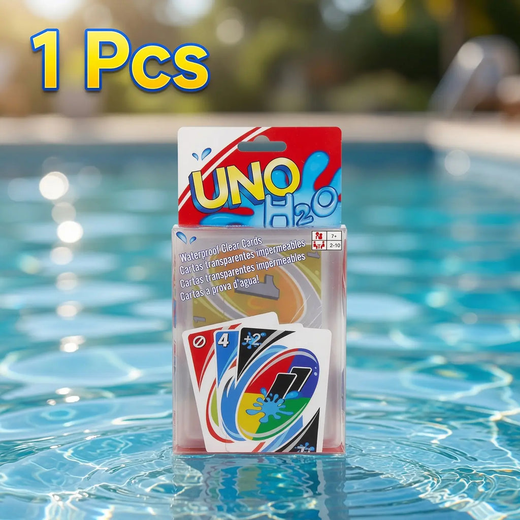 Card Games - Waterproof Clear UNO Plastic Playing Cards - for Swimming Pool, Beach Party, Camping & Travel - Fun Summer Gift for Family, Kids & Friends - 1 Deck Classic Set