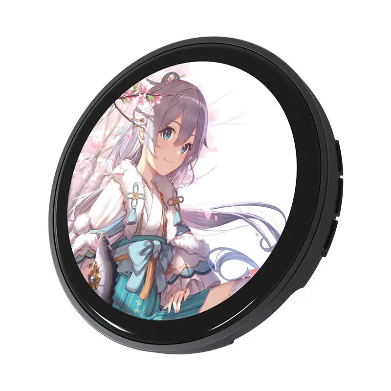 Digital Anime Badge, 1.85-Inch Retina HD Touchscreen, 360×360 Resolution, Peer-To-Peer Wireless Sharing, Customizable Gif/Video Display, Electronic Pin for Anime Conventions, Concerts, Sports Games, Holiday Gifts